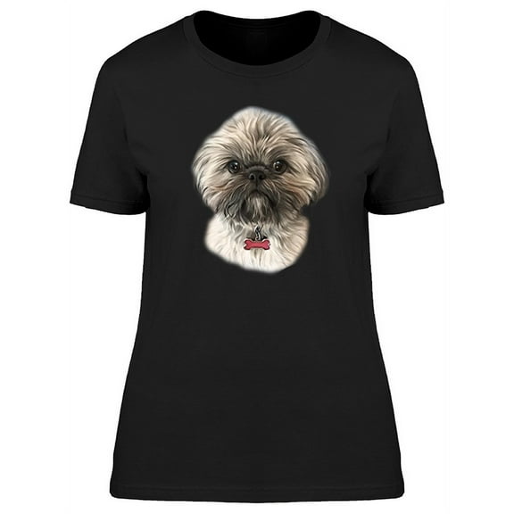 Cute Furry Shih Tzu Dog T-Shirt Women -Image by Shutterstock, Female Medium