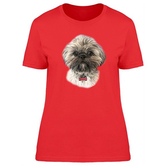 Cute Furry Shih Tzu Dog T-Shirt Women -Image by Shutterstock, Female x-Large