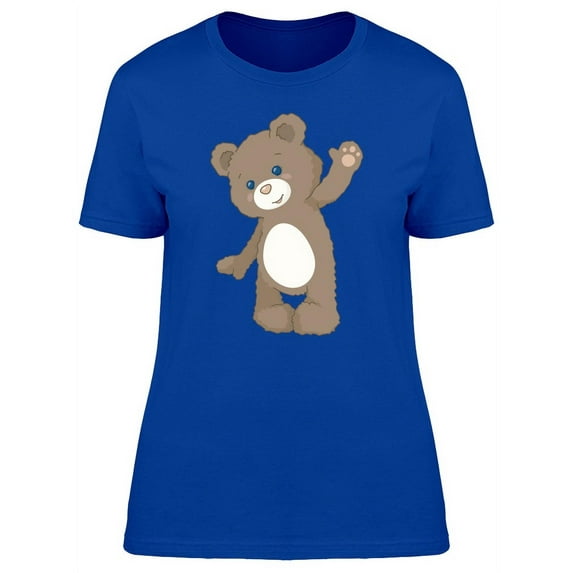 Cute Furry Teddy Bear Cartoon T-Shirt Women -Image by Shutterstock, Female x-Large