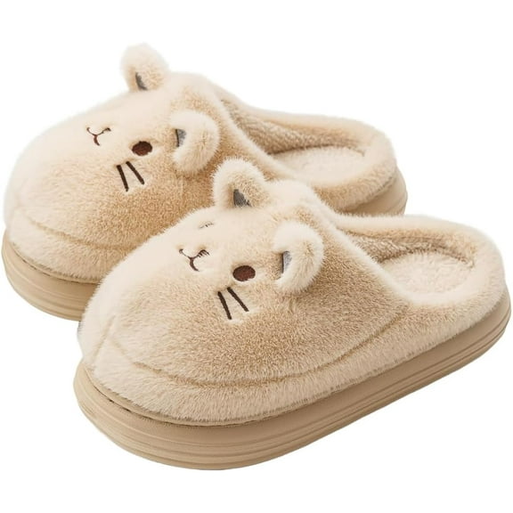 Cute Fuzzy Cat Slippers Cozy House Slippers Non-Slip Slippers for Women Men Indoor & Outdoor Shoes
