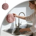 thumbnail image 1 of Cute Fuzzy Chenille Hand Towel Ball with Hanging Loops, Hanging Hand Towels for Bathroom Kitchen Quick Dry, Absorbent Hand Bath Towel, 1 of 4