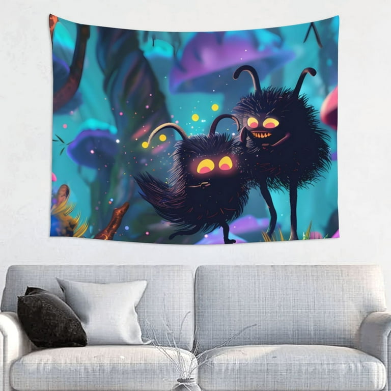 Cute Fuzzy Fantasy Creatures Wall Tapestry for Bedroom Aesthetic Tapestry Aesthetic Wall Hanging Backdrop for Bedroom Living Room Dorm Home Decor 37 29 Inch Walmart