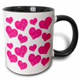 thumbnail image 1 of 3drose, Cute Fuzzy Pink Valentine Hearts Pattern, 11oz Two-tone Black Mug, 1 of 6