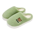 thumbnail image 1 of Cute Fuzzy Slippers for Women Cartoon Bear Comfy Plush Winter Fleece Lined Cloud Pillow House Slides Shoes, 1 of 5