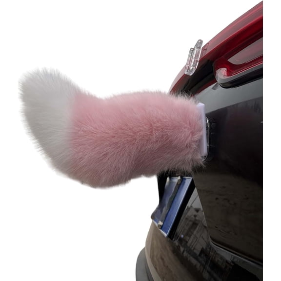 Cute Fuzzy Tail Car Decoration, Remote Control Electric Car Tail, Rechargeable Plush Animal Moving Tails, Fluffy Electric Car Tail, Auto Trunk Charm Stuff Aesthetics, for Auto Trunk Bumper(Pink)