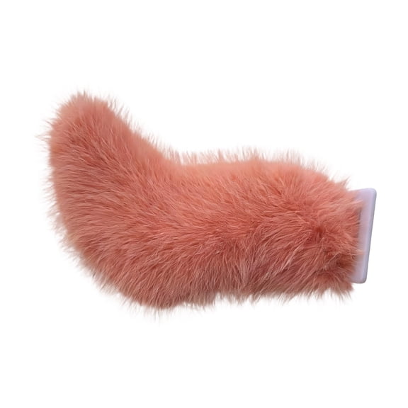 Cute Fuzzy Wagging Electric Car Tail Decoration, Auto Rear Trunk or Window Accessory Ornament(Orange)
