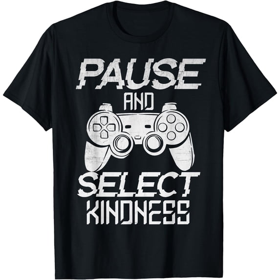 Cute Gamer T-Shirt with Video Game Controller Design Promoting Kindness