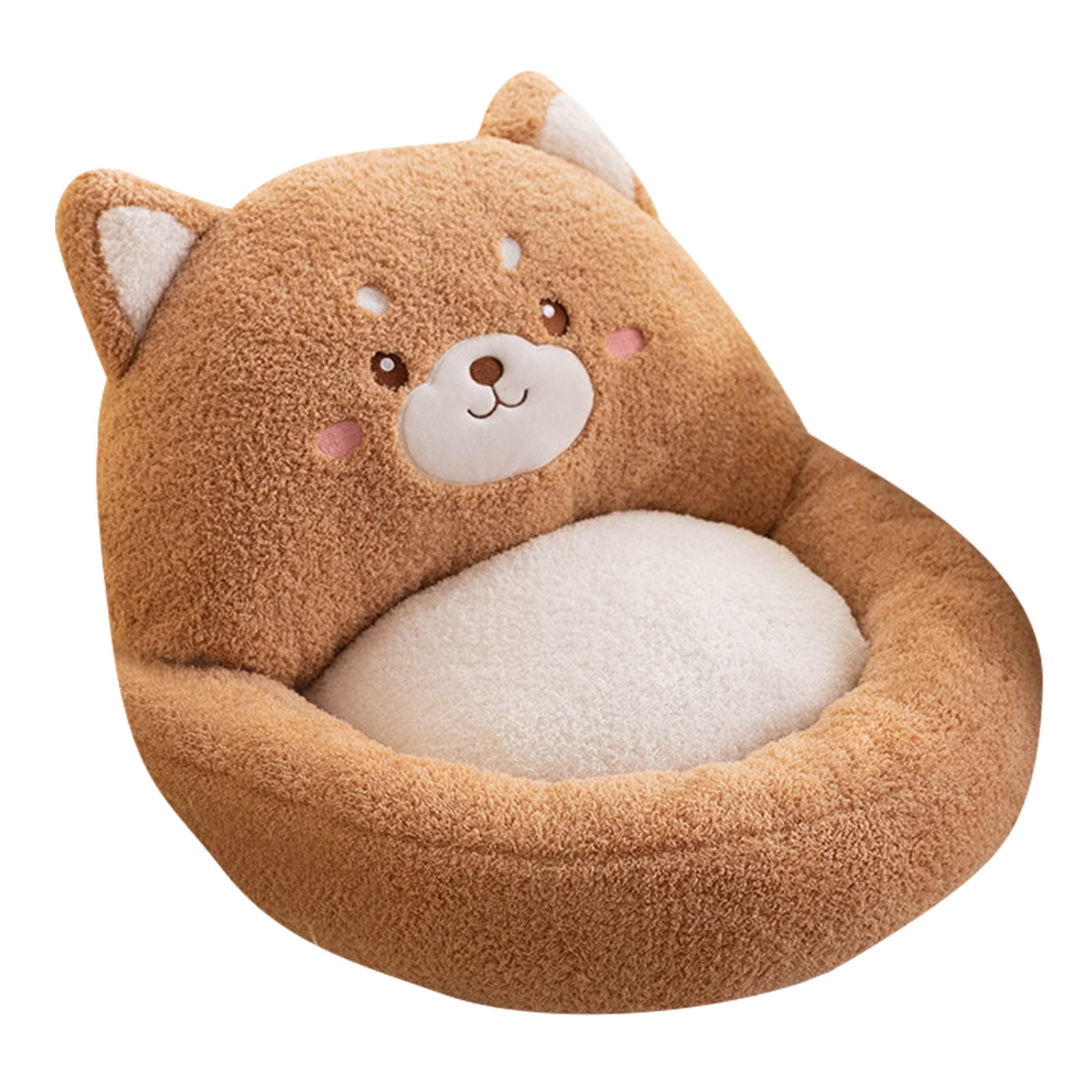 Cute Gaming Chair Cushion Kawaii Indoor Seat Cushions for Office Chair Comfy Plush Pillows for with Non Slip Backing for Khaki, Size: One size, Brown