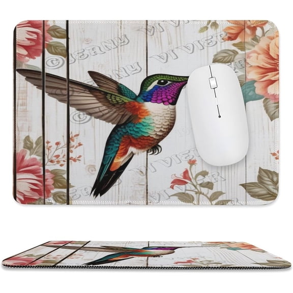 Cute Gaming Mouse Pad Custom,Bird Hummingbird Pattern Personality Designs Gaming Mouse pad, Stitched Edge,Funny Office Presents 8"x10"