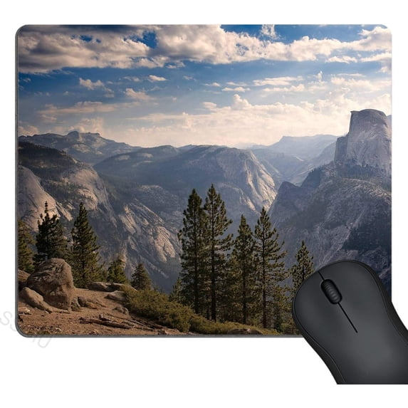 Cute Gaming Mouse Pad Custom Design, Half Dome Mountain Scenery Mouse Pads