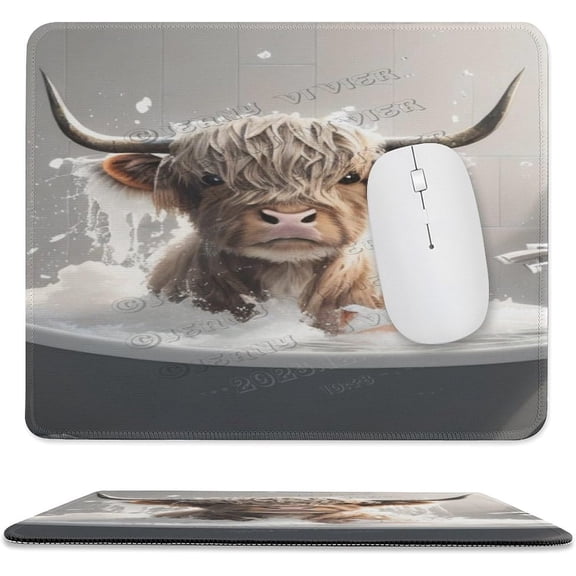 Cute Gaming Mouse Pad Custom,Funny Cow Pattern Personality Designs Gaming Mouse pad, Stitched Edge,Funny Office Presents 10"x12"