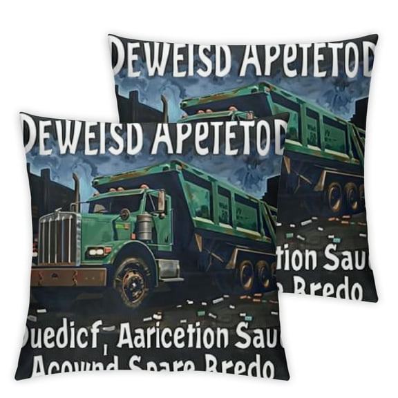 Cute Garbage Design for Men Women Trash Truck Lovers Throw Pillow, Multicolor