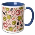 thumbnail image 1 of 3drose, Cute Gardening Gardener Pattern Pink, 11oz Two-tone Blue Mug, 1 of 6