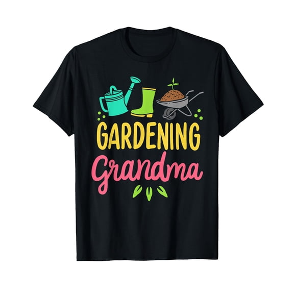 Cute Gardening Grandma Gift T-Shirt with Colorful Tools for Garden Lovers