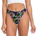 thumbnail image 1 of Cute Gecko Lizard Green Colorful Thongs for Women - No Show Seamless Womens Thongs Underwear, Soft Stretch G String Thongs for Women,Cuteness Ladies Breathable Thong Bikini Panties Briefs, 1 of 5