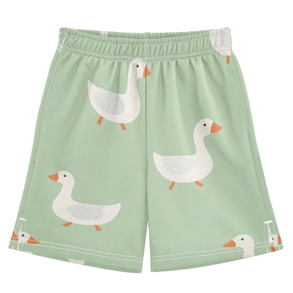 Cute Geese Pattern Athletic Shorts Breathable with Comfort Fit Drawstring Casual Sweatshorts Medium