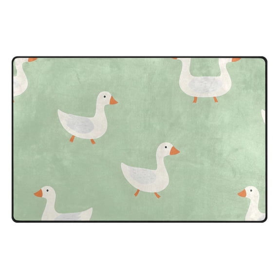Cute Geese Pattern Memory Foam Area Rug 60"x39" Non Slip, Absorbent, Fade Proof for Living Room, Bedroom, Office