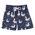 thumbnail image 1 of Cute Geese Star Pattern Swim Trunks Quick Dry Beach Pool Board Shorts Lightweight Stylish Print Sizes 2T to XL, 1 of 8