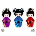 thumbnail image 1 of Cute Geisha Set of 3 - 6" Each Vinyl Stickers - For Car Laptop I-Pad - Waterproof Decals, 1 of 1
