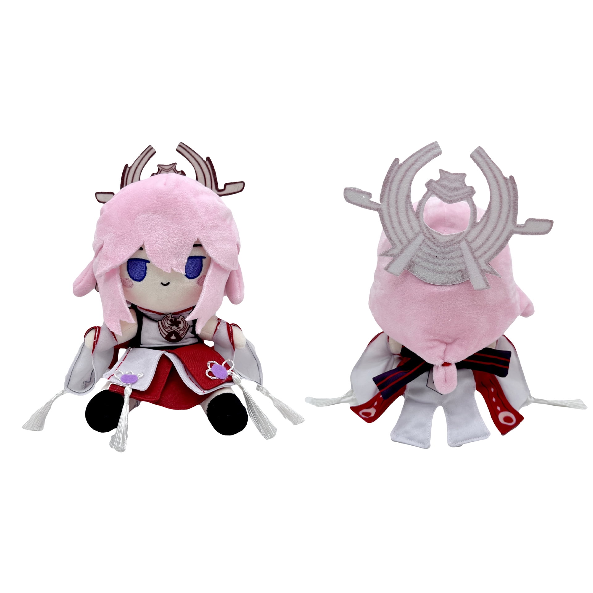 Cute Genshin Impact Plush Doll Anime Game Figure Plushies Yae Miko Dress Up Soft Stuffed Toys 9 Inches Pink Purple Birthday Gift for Fans Kids Teens Walmart Business Supplies