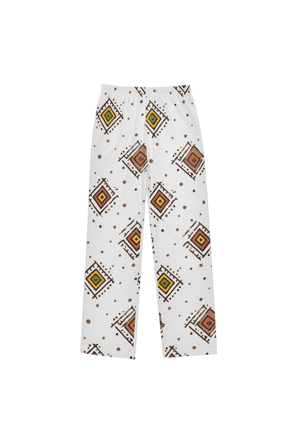 Cute Geometric Patterns Boys Pajama Pants Soft and Lightweight Elastic Waistband Children's Pajama Pants