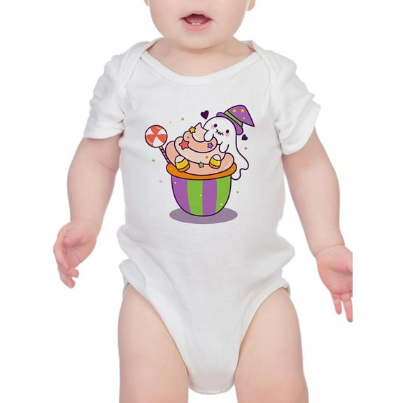 Cute Ghost And Cupcake Bodysuit Infant -Image by Shutterstock, 6 Months