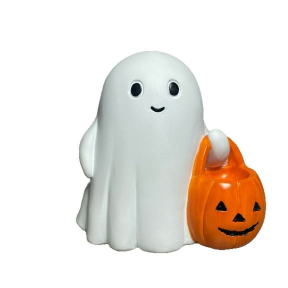 Cute Ghost And Pumpkin Ornaments Small Desktop Decoration Home Decoration With Built-In Led Lighting For Warm Festival Atmosphere