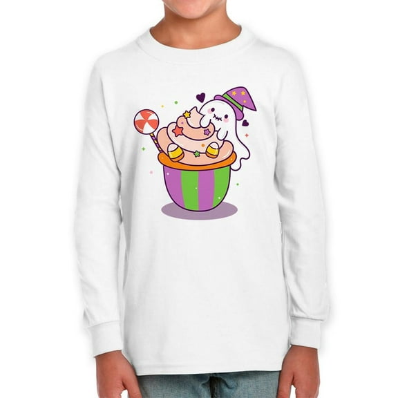 Cute Ghost And Sweets Long Sleeve Toddler -Image by Shutterstock, 4 Toddler