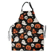 Cute Ghost Aprons for Women Pumpkin Cooking Apron with Pockets Kitchen Apron Adjustable Neck for Men Home Holiday Decorations Gift