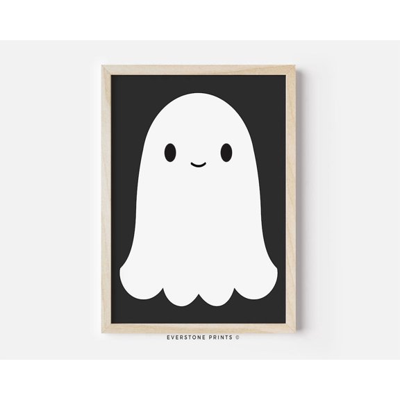 Cute Ghost Art Print, Ghost Print, Trendy Art Wall Art, Modern Wall Decor, 24x36 UNFRAMED