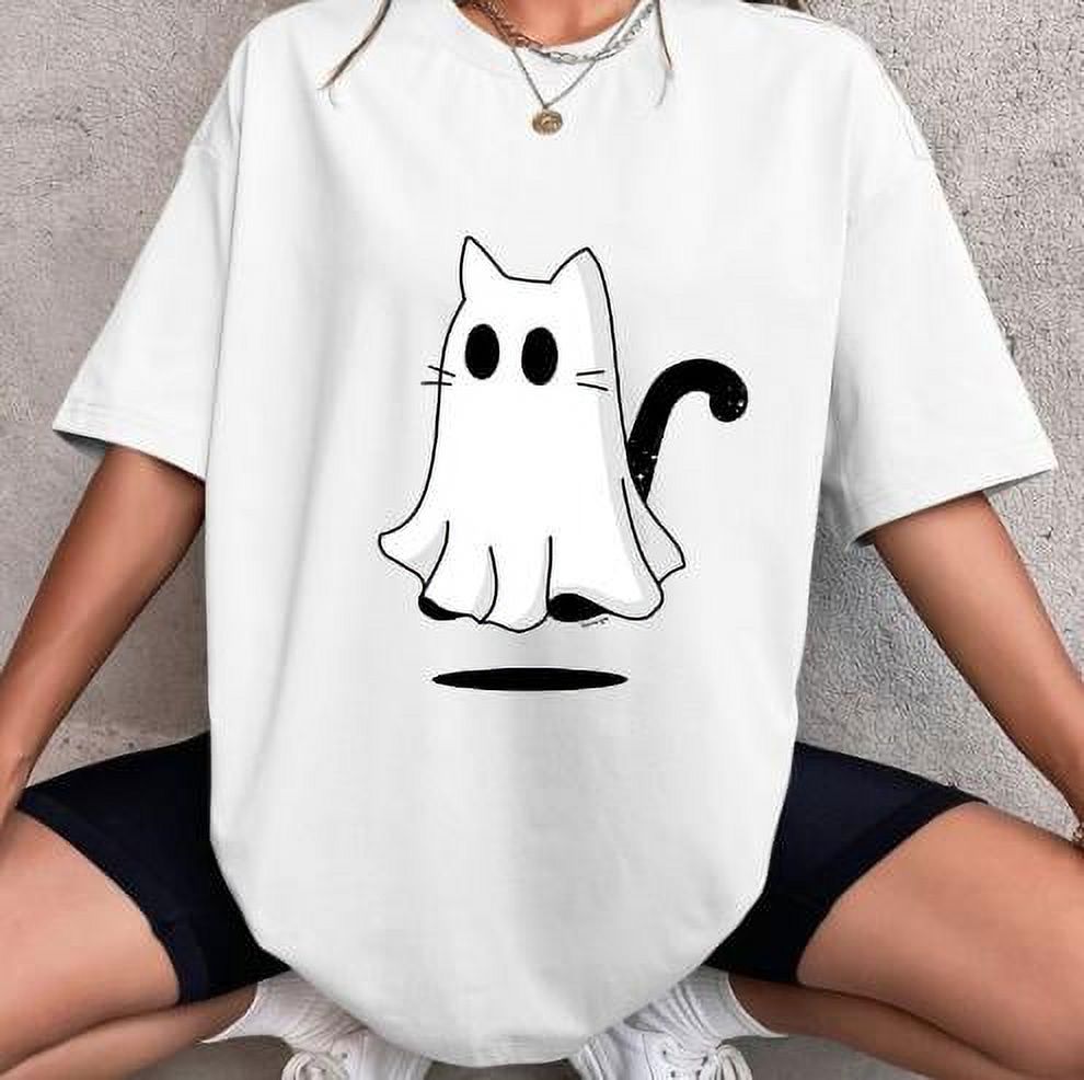 Cute Ghost Black Cat . Black Cat Halloween . Cat Lovers Halloween