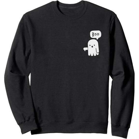 Cute Ghost Boo Halloween Sweatshirt Spooky Season Pullover for Men