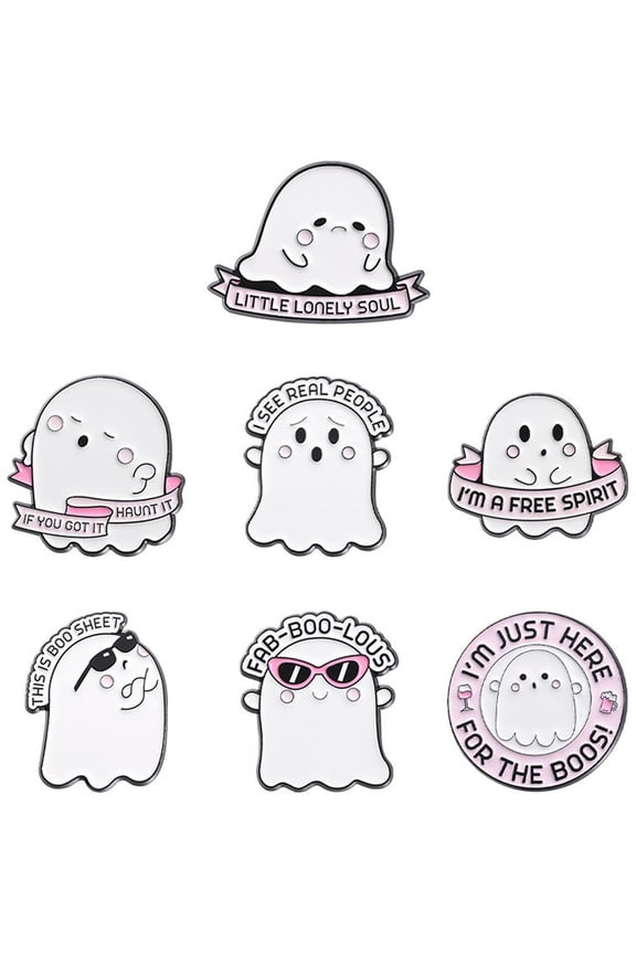 Cute Ghost Brooches Halloween Brooches Ghost Pins Lapel Badges Pins Punk Bag Clothes Jewelry Gift Accessories For Men Women