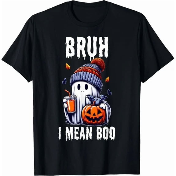 Cute Ghost Bruh I Mean Boo Jackolantern Bats Gift Unisex S-5Xl T-Shirt