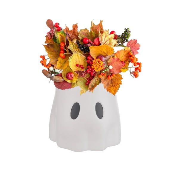 Cute Ghost Bucket Planter - Halloween Decor for Indoor & Outdoor Use - Plastic Ghost Vase for Plants, Candy, or Decor - Spooky Home & Garden Decoration - 2024 New Design