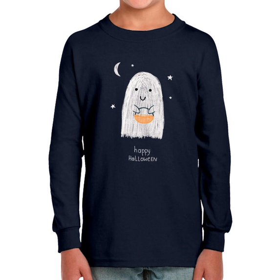 Cute Ghost Doodle Long Sleeve Toddler -Image by Shutterstock, 3 Toddler