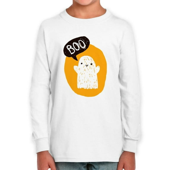 Cute Ghost Doodle. Long Sleeve Toddler -Image by Shutterstock, 5 Toddler