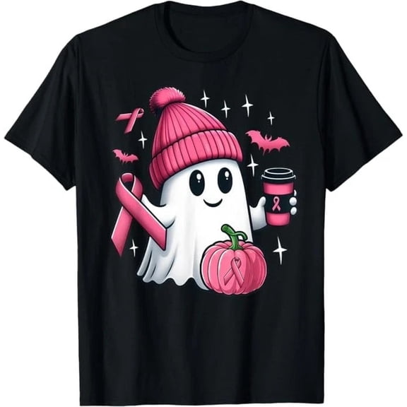 Cute Ghost Drinking Coffee Halloween Ghost T-Shirt