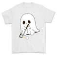thumbnail image 1 of Cute Ghost Golf Graphic T-Shirt for Women, Pattern printing，Vintage Tops, Funny Halloween Gift，Fashion，cotton，white，S-5XL, 1 of 4