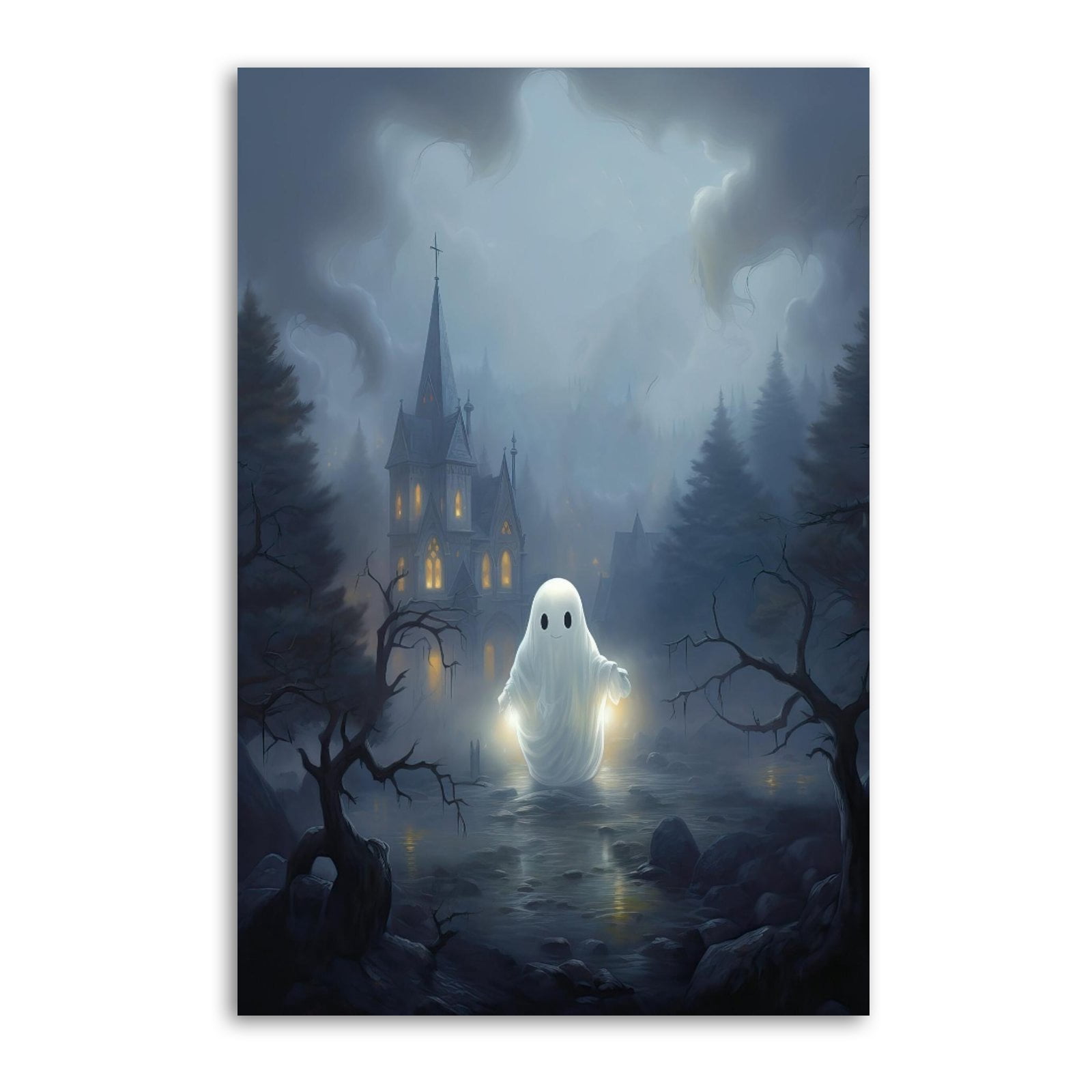 Cute Ghost Gothic Vintage Art Poster Canvas Painting Decor Wall Print ...