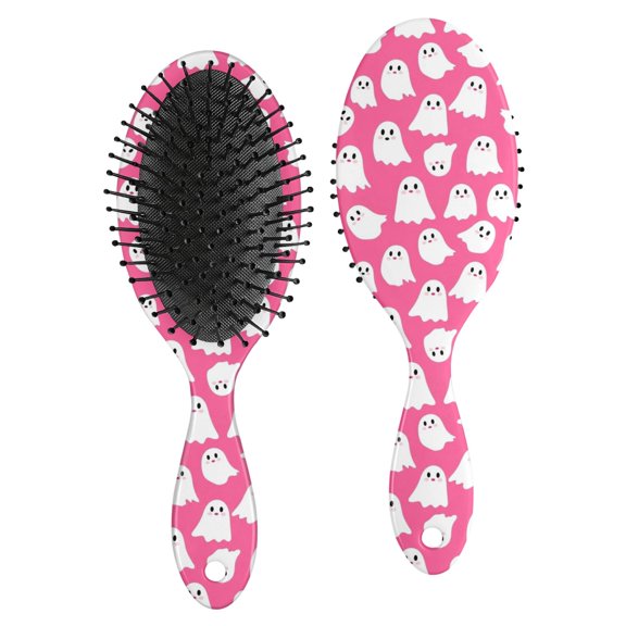 Cute Ghost Halloween Pattern Brush, Detangling Hair Brush, Paddle Styling Brush, PP Material Gifts for Daily Hair Care