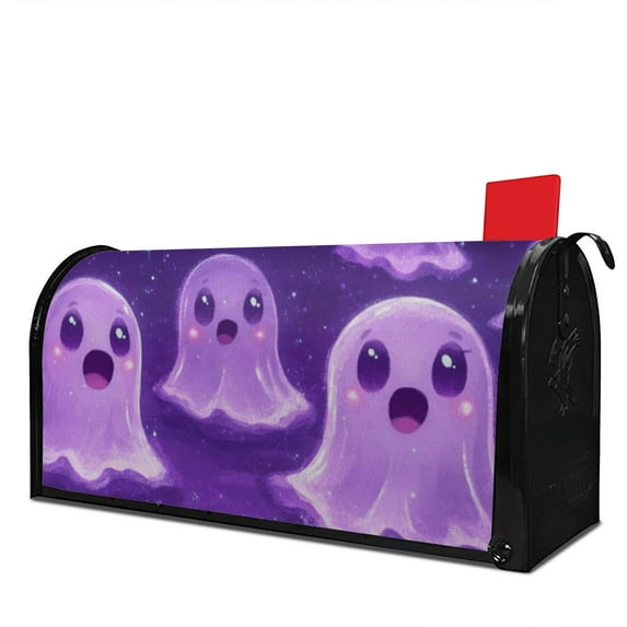 Cute Ghost Happy Halloween Mailbox Covers,Magnetic 18x21 Inch Mailbox Wrap Water Proof Reusable Fall Welcome MailBoxcovers for Garden Outdoor Decorative