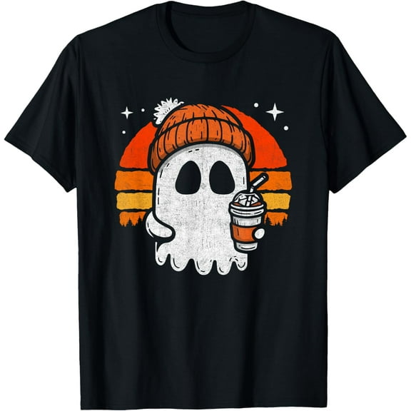 Cute Ghost Ice Coffee - Halloween Ghost Coffee - Halloween T-Shirt