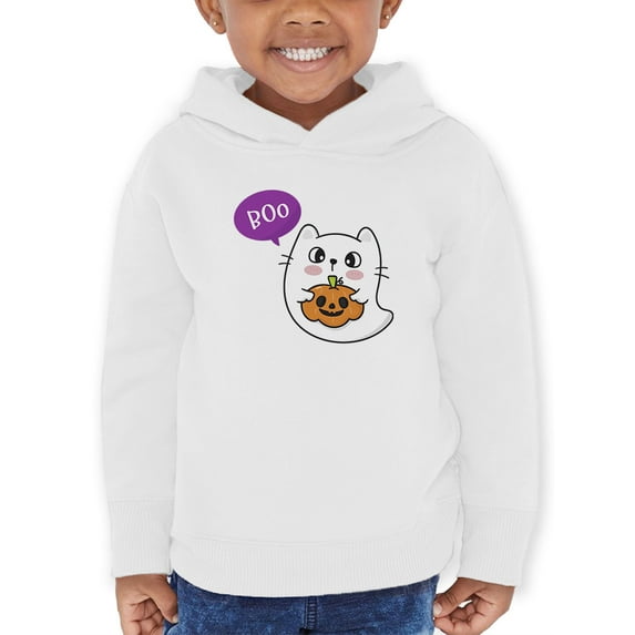 Cute Ghost Kitten W Pumpkin Hoodie Toddler -Image by Shutterstock, 5 Toddler