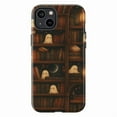 thumbnail image 1 of Cute Ghost Library Bookshelf Phone Case, Dual Layer Protective Phone Cover, Halloween Spooky Aesthetic Gift for iPhone 16 15 14 13 12 11 Pro Plus Mini, 1 of 6