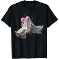thumbnail image 1 of Cute Ghost On Swing Funny Halloween Ghost Bubble Gum T-Shirt, 1 of 5