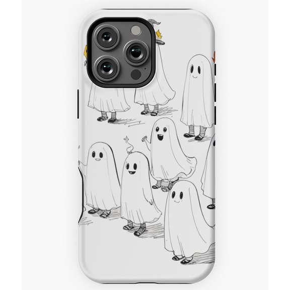 Cute Ghost Parade Halloween Creepy Fun Phone Case for iPhone 16 15 14 13 12 11 Pro Max