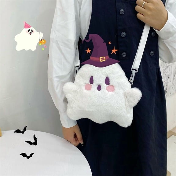 Halloween Ghost Pattern Storage Decor,Themed Shoulder Bag Display for Daily Use,Holiday Party Home Shelf Organizer