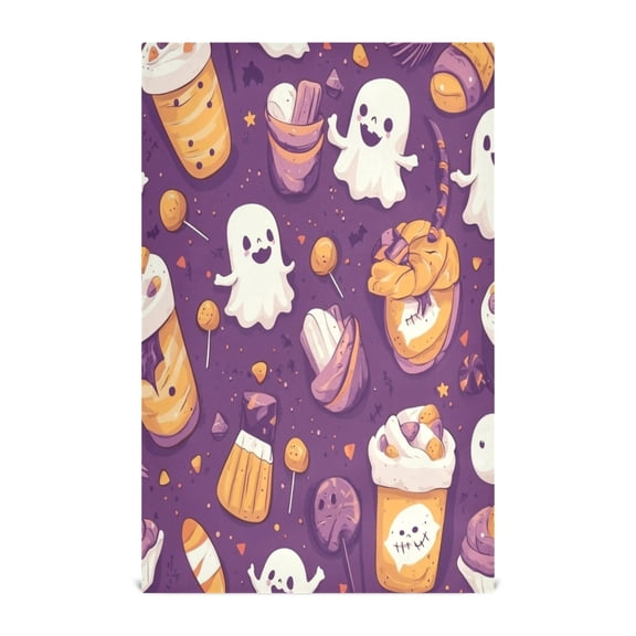 Cute Ghost Patterns Decorative Waffle Towel Kitchen Dishcloth 28x18in Multi-Use Tea Towel