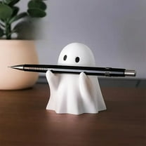 Cute Ghost Pen Holder, Funny 3D Organizer, Spooky Halloween Stand, Adorable Resin Pencil Holder, Ghost Figurine, No Pen, Pumpkin, Office Decor